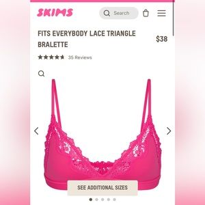 Skims Fits Everybody Lace Bralette in Neon Pink